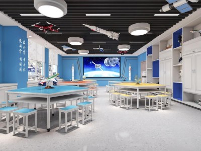 现代科技教室3D模型下载